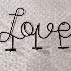 Metal Love Wall Votive Candle Holder